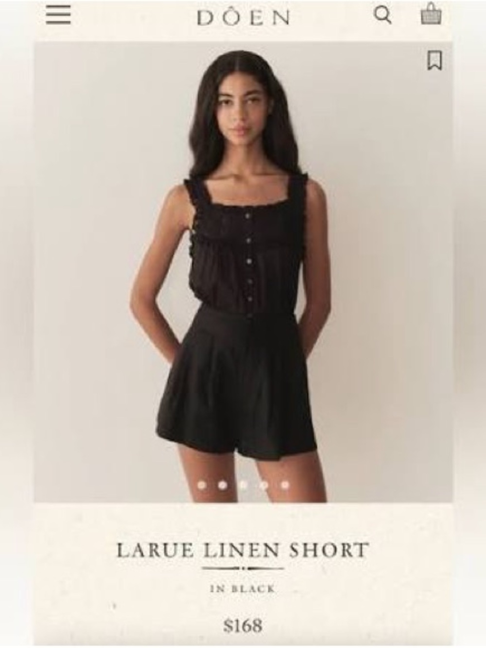 Doen Black Larue Linen Shorts 10